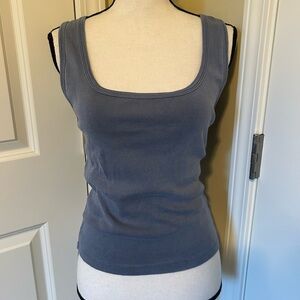 Ocean Drive 100% cotton Slate Blue thick strap Tank Top